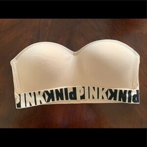 Victoria Secret pink strapless bra size tag missing please review measurements S